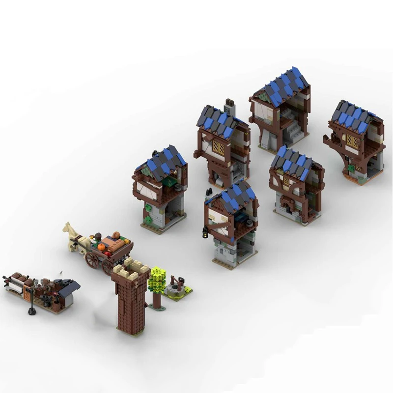 Moc Building Bricks Woad Village ModelTechnology Modular Blocks Medieval Castle Model Gifts Christmas Toys DIY Sets Assembly