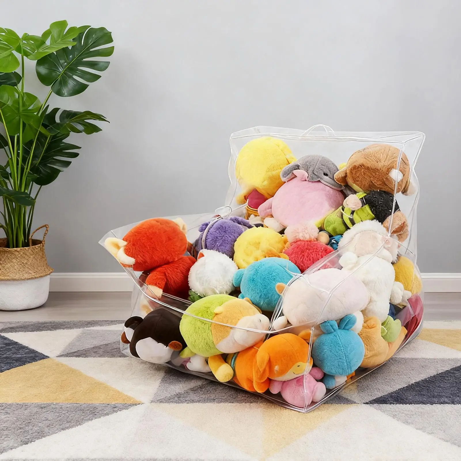 

Stuffed Animal Bean Bag Clear Plush Toys Storage Extra Large Waterproof Stuffable Bean Bag For Bedroom Playroom Living Room