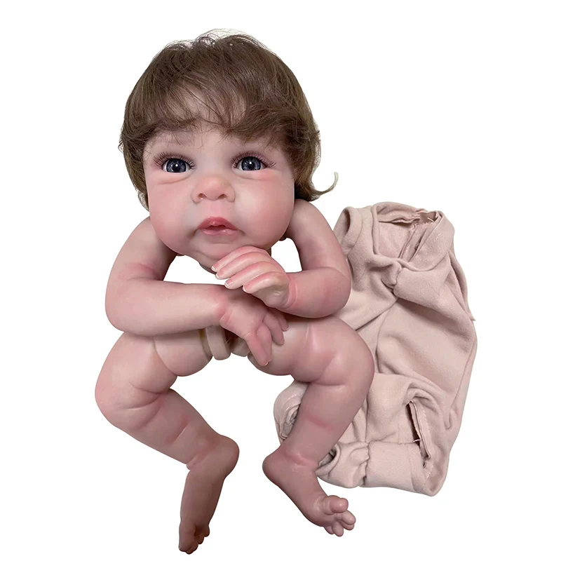 19inch 48cm Newborn Baby Reborn Doll Kit Miley with Hand Rooted Hair  Already Painted Unfinished Doll Parts