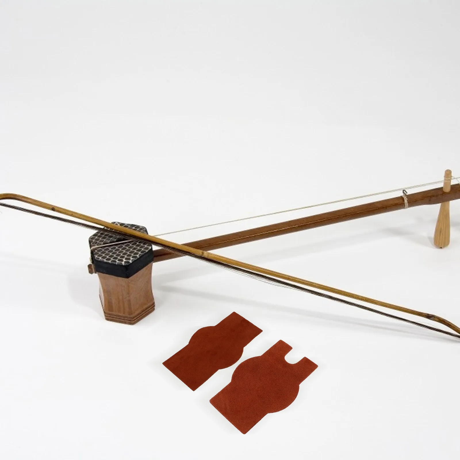 

2Pcs Cowhide Anti-Slip Pad Durable Non-Slip Mat for Erhu Pipa Liuqin Wear-Resistant Musical Instrument Accessory