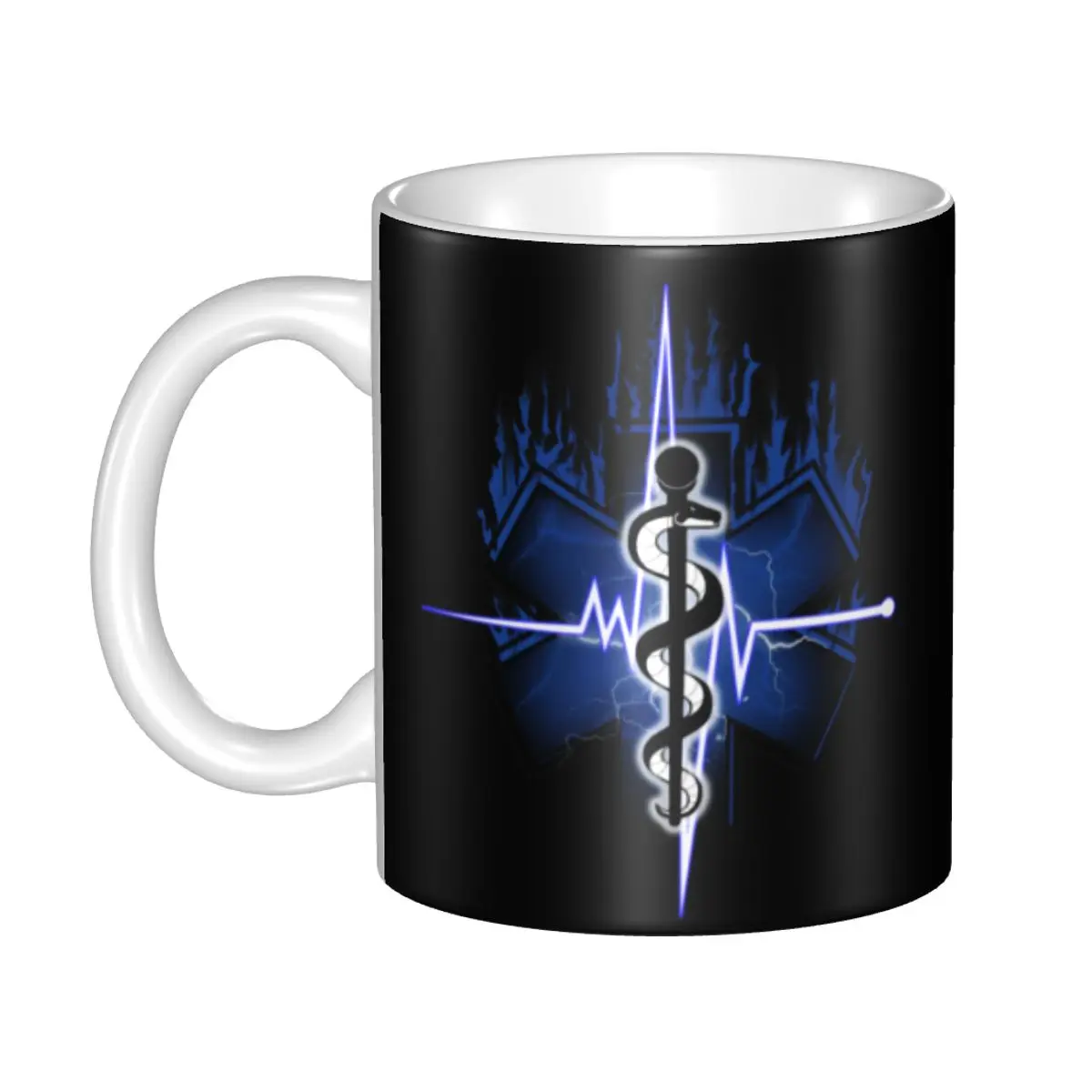 

Emt Star Of Life Logo Mug Custom Paramedic Health Care Coffee Ceramic Mug Creative Present