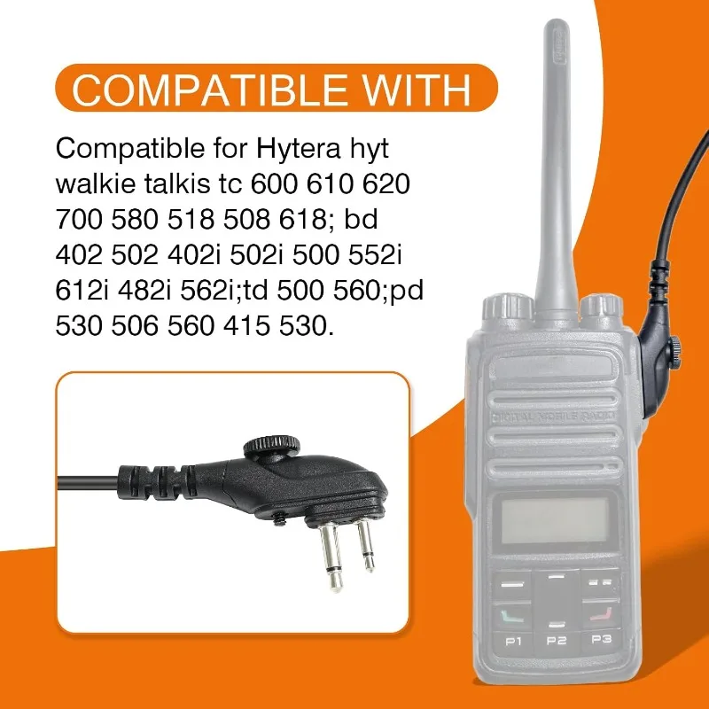 IP65 Waterproof Shoulder Mic Walkie Talkie Speaker Microphone Compatible with HYT Hytera BD502i BD402i PD502i TC-508