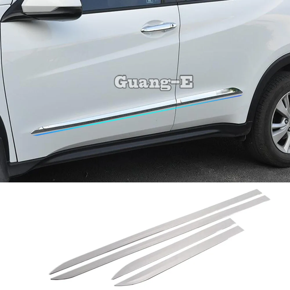 Car Styling Side Door Body Trim Strip Molding Stream Frame Panel Bumper Hoods For Honda HR-V HRV Vezel 2014 2015 2016 2017 2018