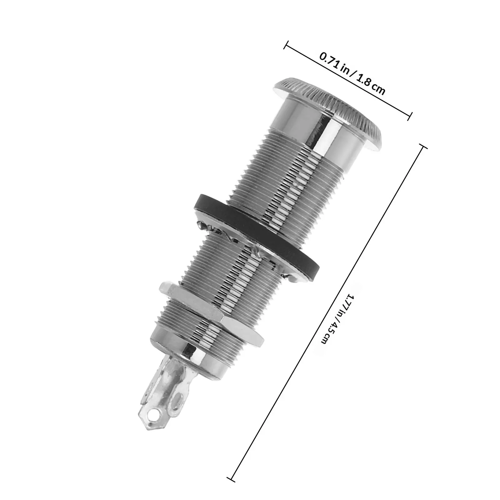 1/4 Inch 6.35Mm Threaded Cylinder Output Stereo Mono Side Mount Bass Replacement Flush Socket 3 Screws Strap Button Compatible