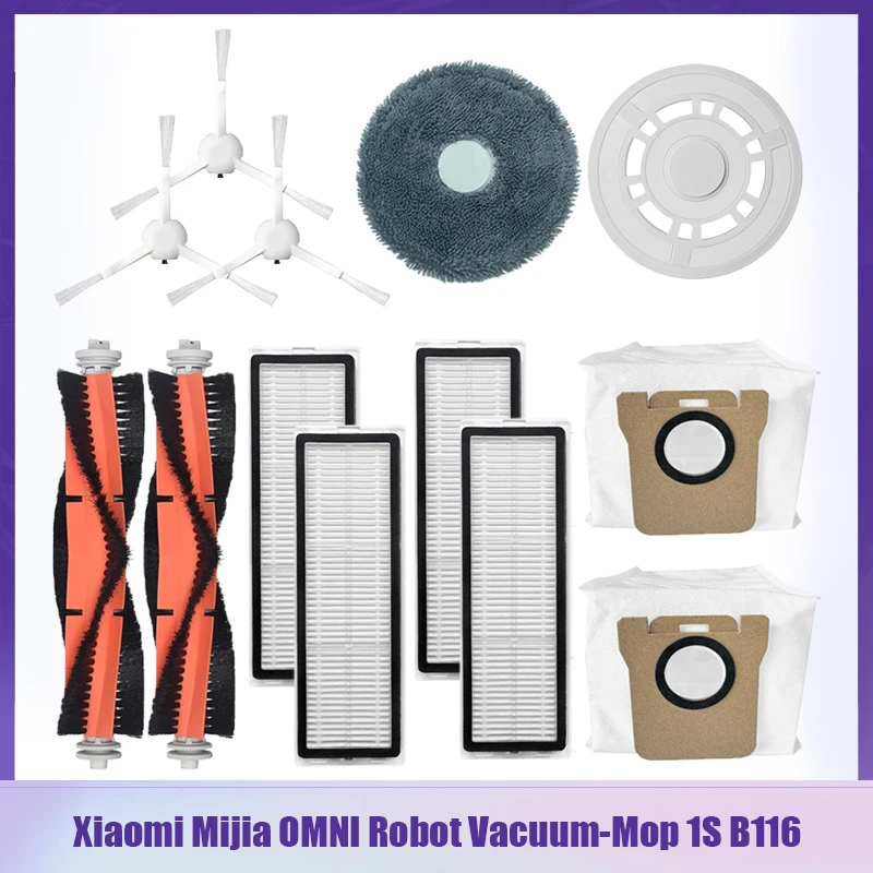 Para Xiaomi Mijia OMNI Robot aspirador 1S B116 Robot aspirador cepillo principal/lateral filtro Hepa mopa paños bolsas de polvo piezas