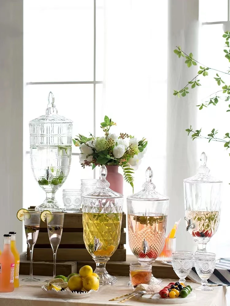 5L/1.8-2L /10L/15L Caterina น้ําประปาเครื่องดื่มตู้แช่แข็งน้ําผลไม้จีนแก้ว Jar ขวดน้ําผลไม้เครื่องดื่ม Dispense