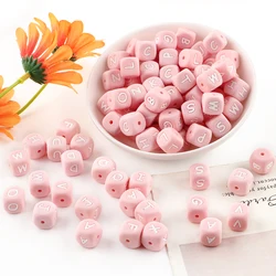 Kovict 10/20Pcs 12MM Pink English Letter Silicone Bead Alphabet DIY Bracelet Necklace Etc Multi Functional Handmade Products