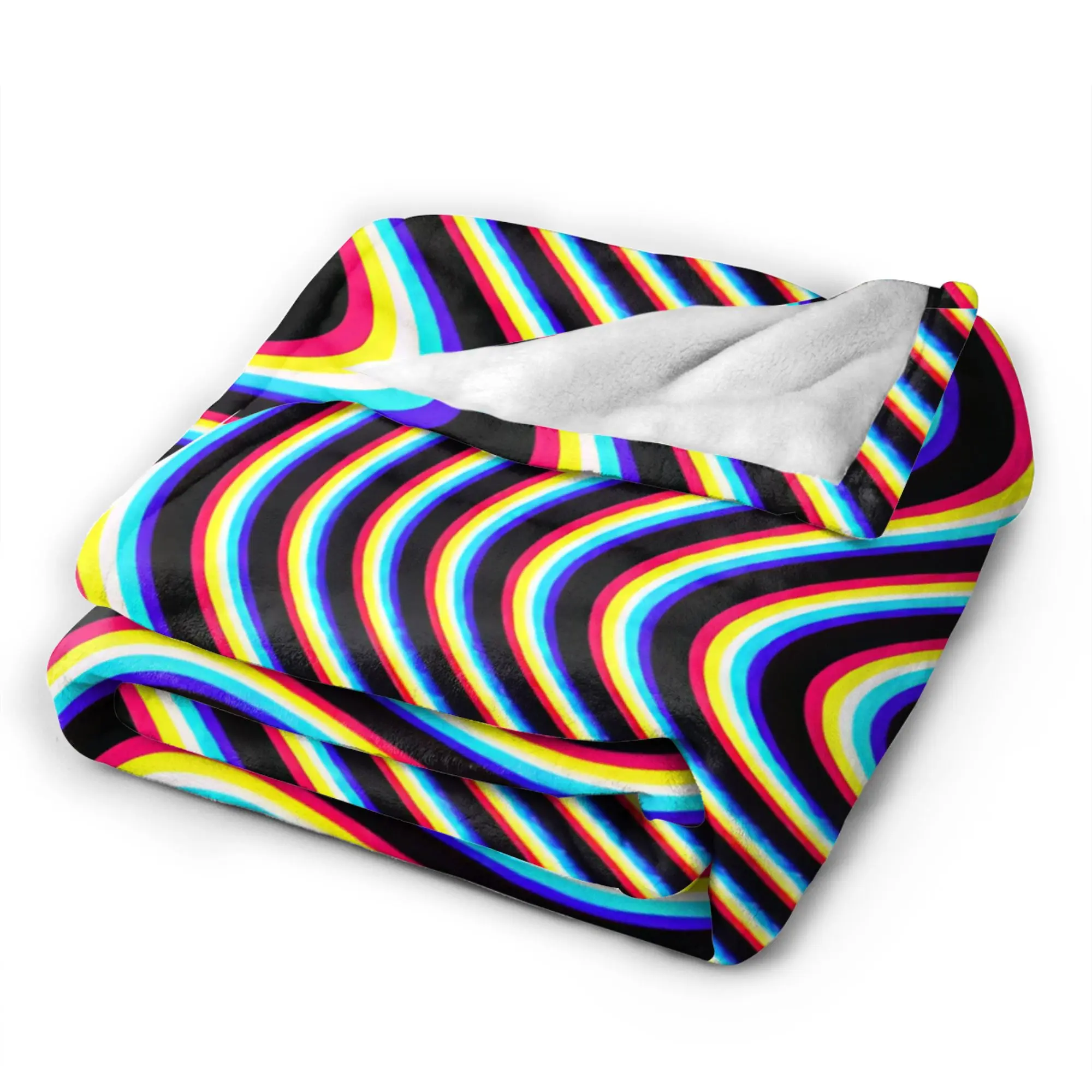 Abstract Swirl Disorder Super Warm Blanket  Kids Plush Bedding Throws Funny Home Decor Flannel Bedspread Sofa Bed Cover