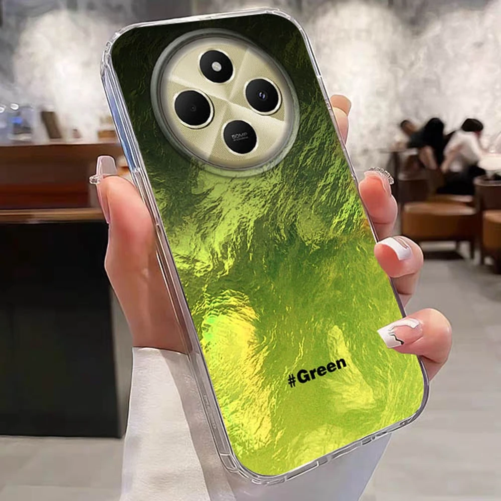 Nero Verde Sfumatura Glacier Texture Cassa Del Telefono Per Xiaomi Redmi 15C 14C 13C Nota 15 14 13 12 11 10 9 8 Pro A3 A2 A1 copertura