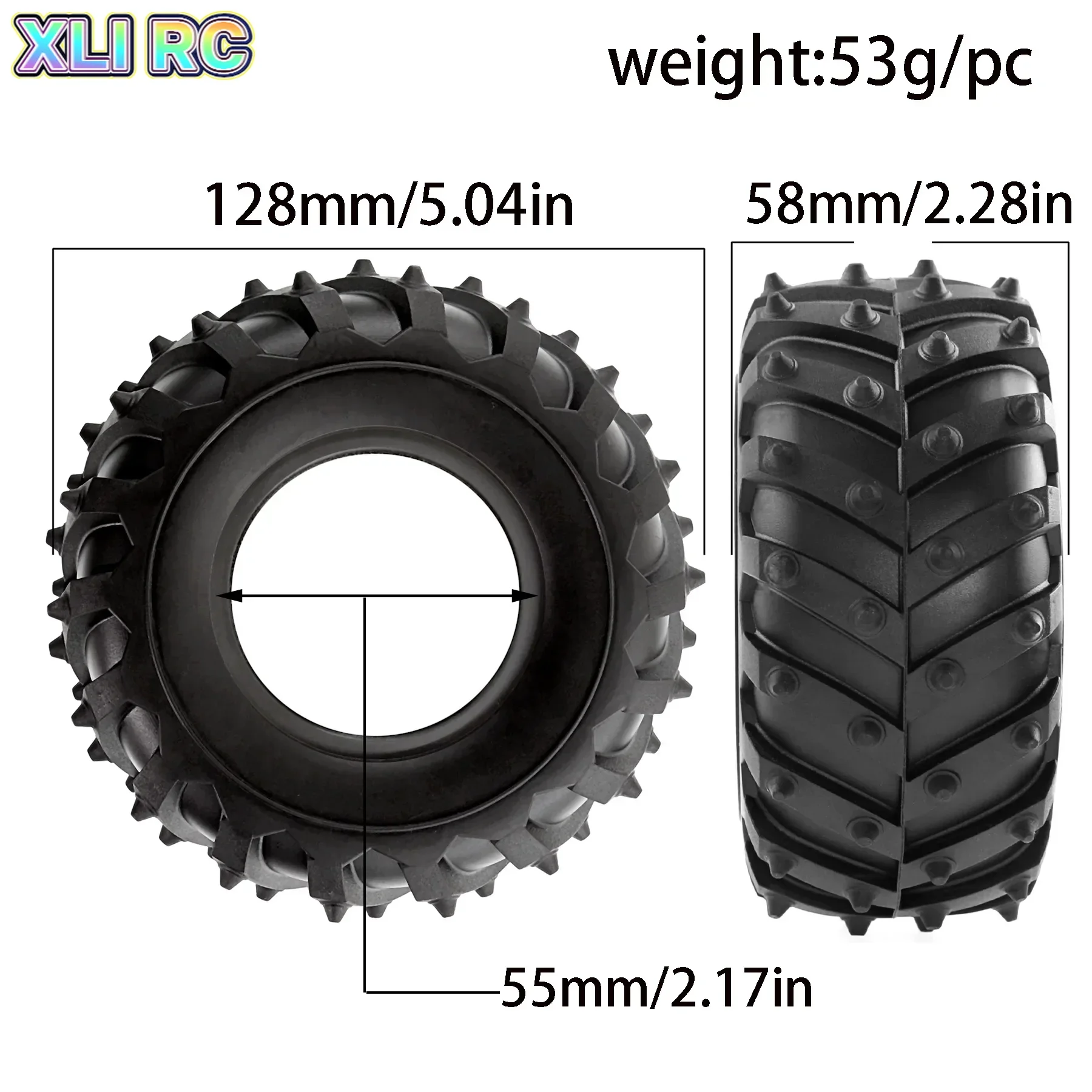 RED SPIDER 4Pcs RC Monster Tires 1/10 RC Car Rubber Tyres For Tamiya WR-02 Blackfoot Monster Beetle Off Road Buggy Upgrade Parts