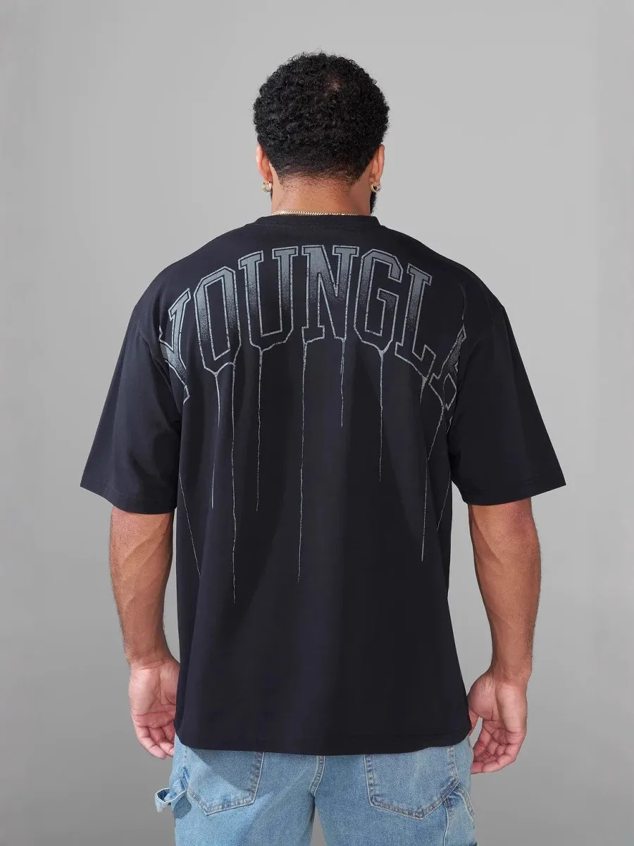 

YA Men's Joggers Oversized fallow T-Shirt Summer Sports Fitness Cotton printing Short Sleeve Gym Running Training Short sleeve