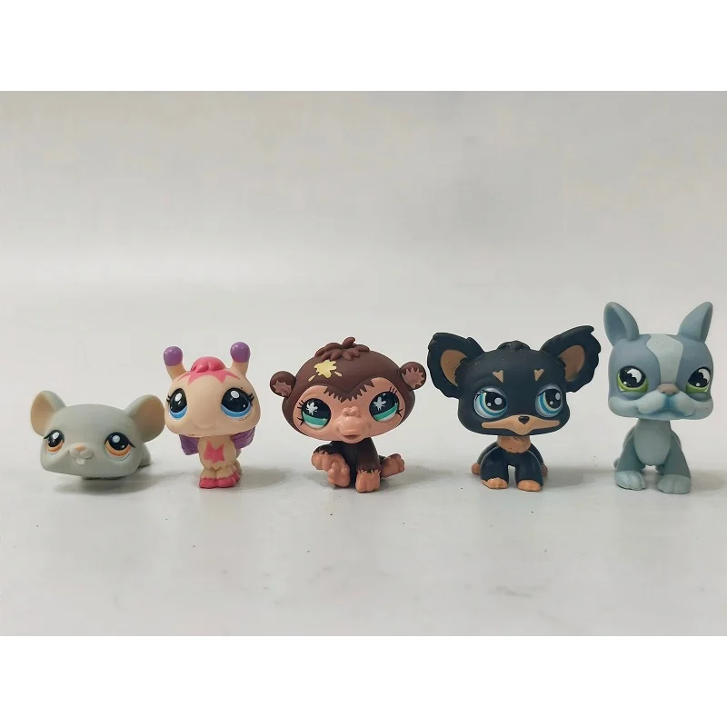 5pcs/lot LPS Figure Pig Bee Monkey Dog #7073 Littlest Pet Shop Kid Toy