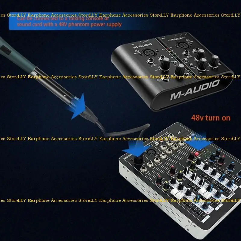 

462E Studio 48V Microphone Power Amplifier, Low Noise Dynamic Microphone Preamplifier for Clear Sound Output Preamplifier