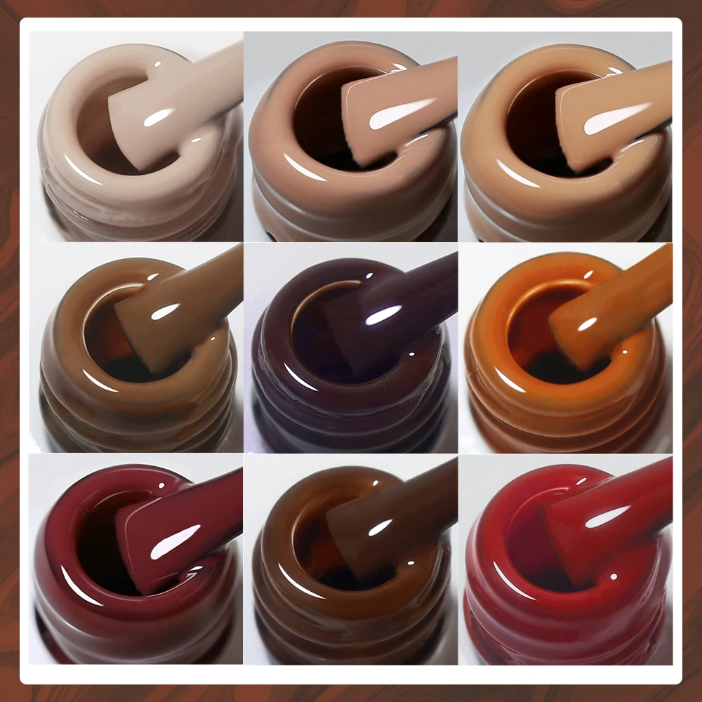 Arte Clavo Red Brown Gel Nail Polish 15ml Autumn Series Base Top Coat Soak Off UV Gel Semi Permanent Varnishes Design Nail Art