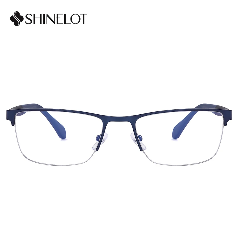 91304 نظارات رجالية بإطار مطلي بالذهب ونصف إطار معدني للحماية من الإشعاع نظارات متينة للرجال #5