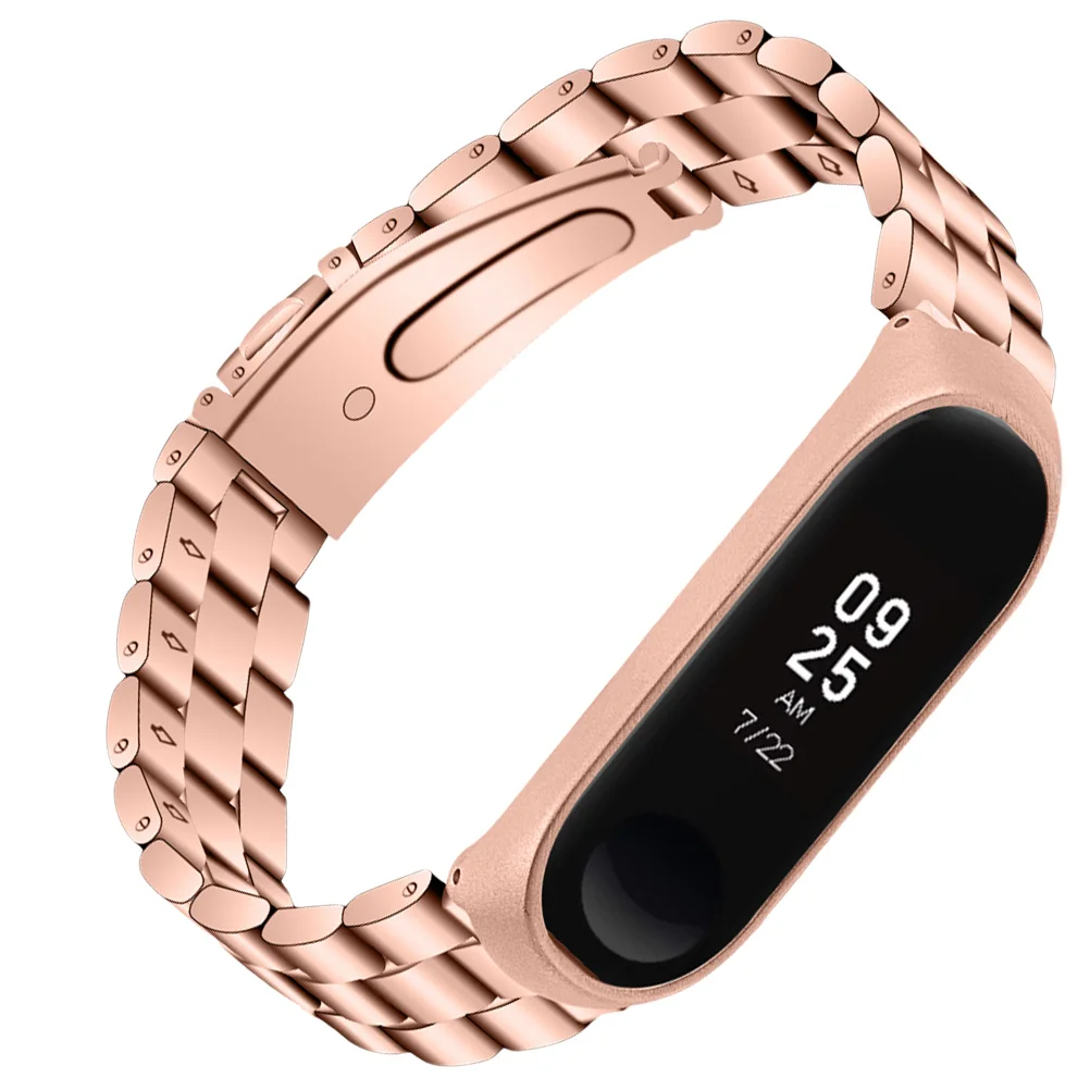 

Metal Watchband Rose Gold Stylish Replacement Strap Compatible Wristband 3 4 Watch Frame Durable Comfortable Watch
