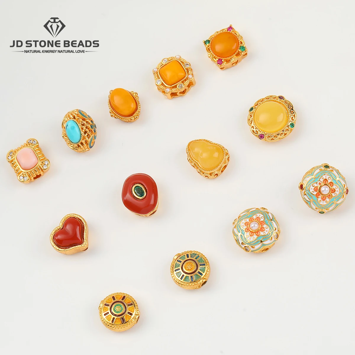 

1Pc 24K Gold Plated Copper Bead Cubic Zirconia Inlaid Loose Spacer Bead For Jewelry Making DIY Bracelet Necklace Accessory