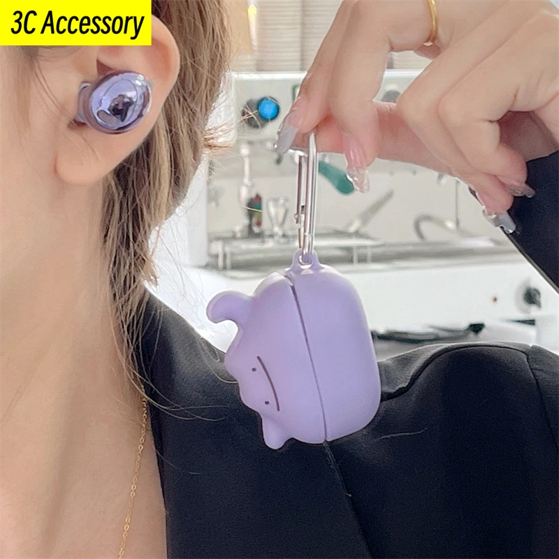 3D cartoon cute case for Samsung Galaxy Buds2 Pro anti-fall headphone cover purple TPU protective case for Galaxy Buds2/live/pro image 4