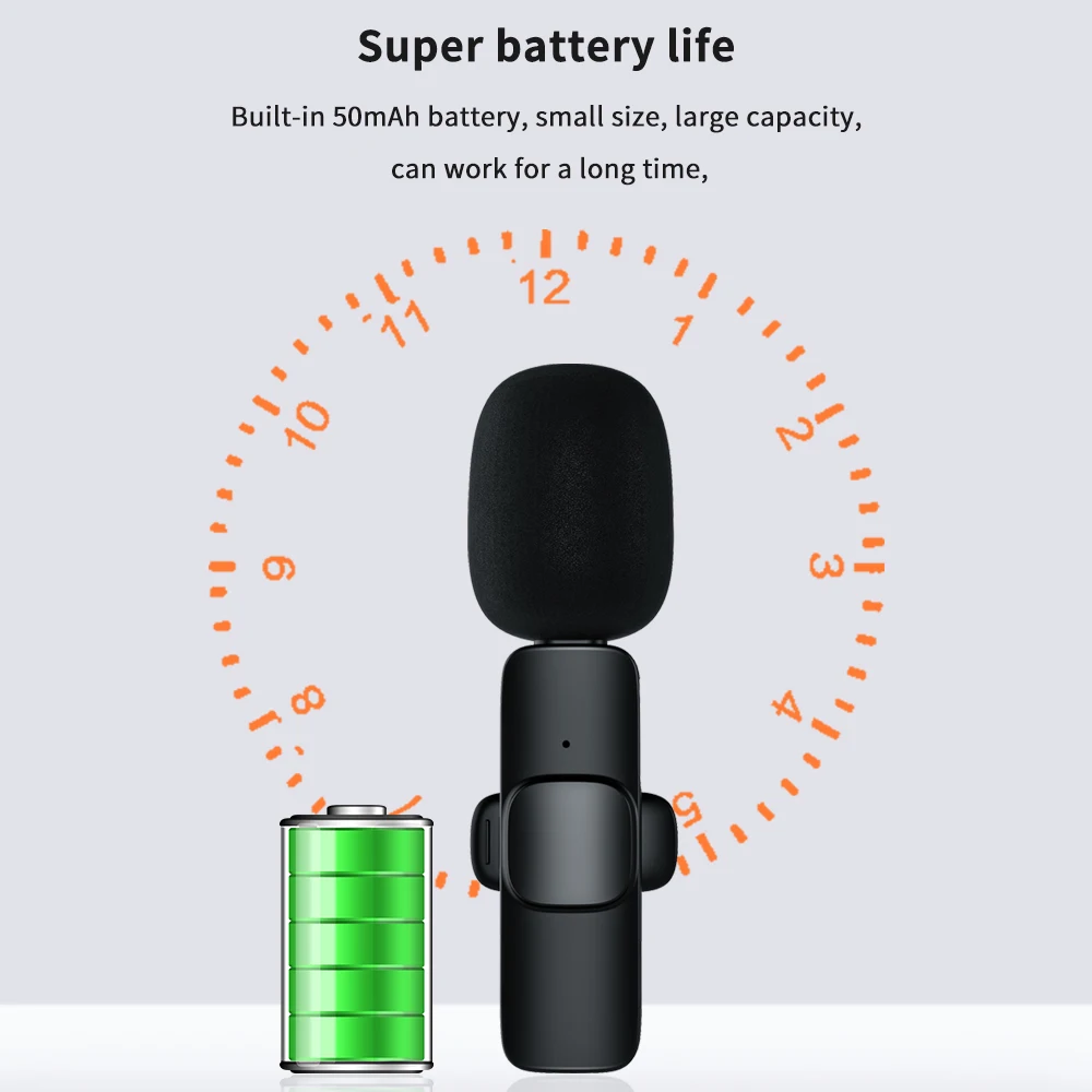 TISHRIC 무선 라 발리에 마이크 오디오 및 비디오 녹화용 휴대용 무선 라 발리에 마이크 미니 마이크