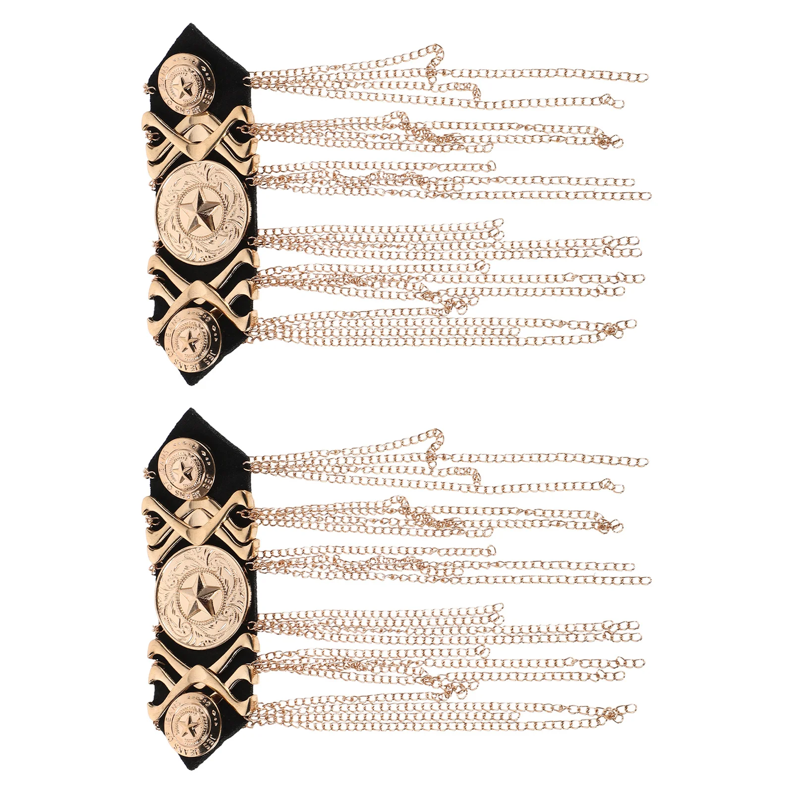 

1 Pair Vintage Punk Suit Epaulettes Retro Tassel Chain Shoulder Decorations For Jackets Costumes Handicraft Sewing Supplies