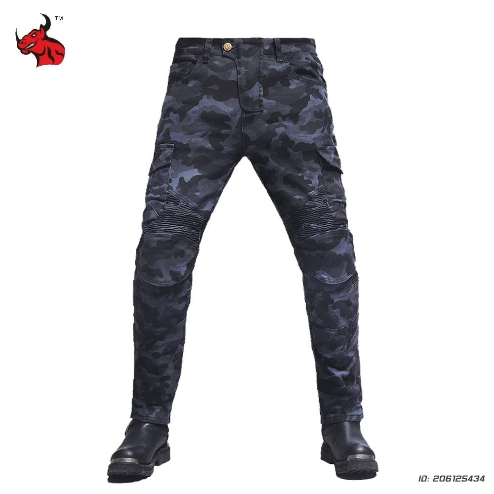 

Women's Motorcycle Camouflage Jeans Motorbike Stretch Racing Cycling Pants Wear Resistant Motocross Pants With 4 Protective Gear