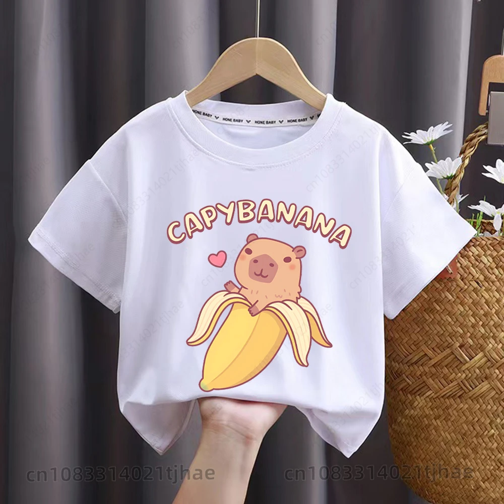 

Cute Cartoon Capybara T Shirts for Kids Birthday Party T-shirts for Baby T-Shirt for BoysTshirts for Girl Tops Tee
