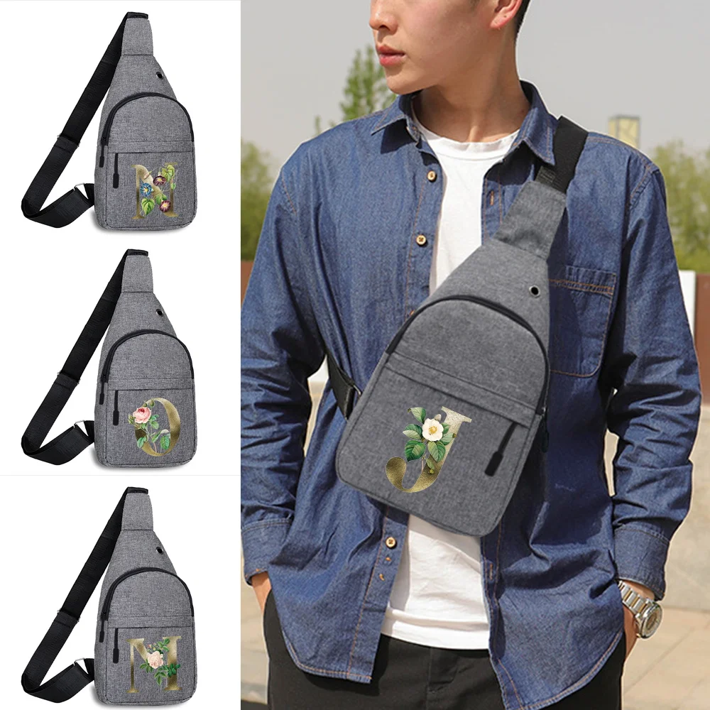 

Urban Sling Bag Golden Flower Letter Pattern with Slim Silhouette and Multi Compartments for Organizing Daily Items on The Move