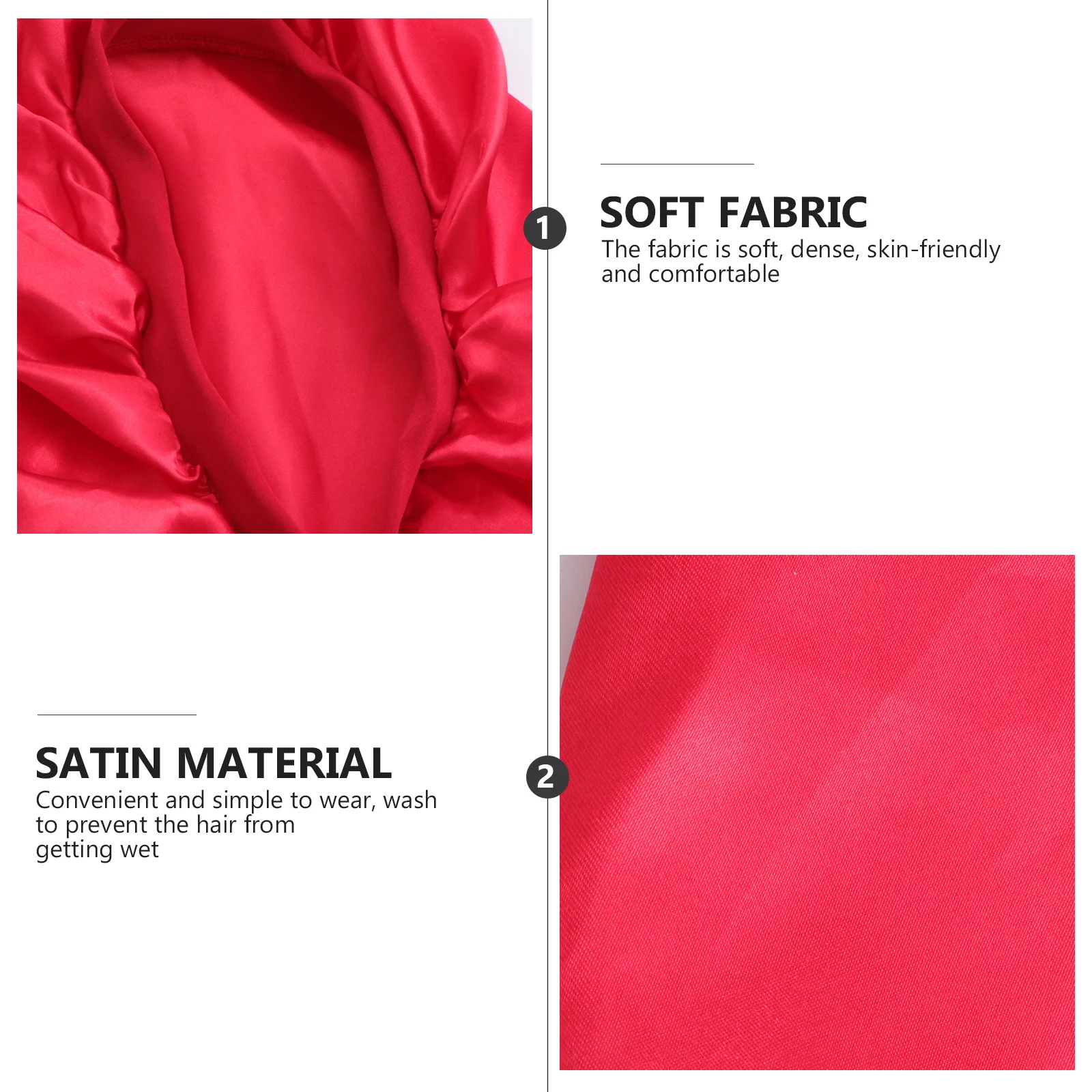 

3 pcs Satin Bonnet Set Night Sleeping Cap With Elastic Band For Women Sleep Head Cover Bath Hat Hair Wrap Home Daily Use