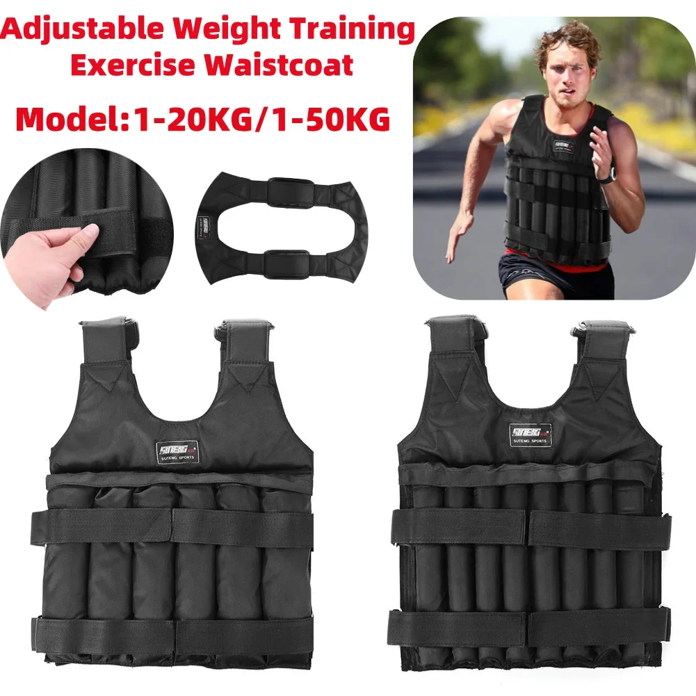 

Run Loading Weighted Vest Adjustable Weight Boxing Training Exercise Waistcoat Durable Exercise Waistcoat MAX 50kg