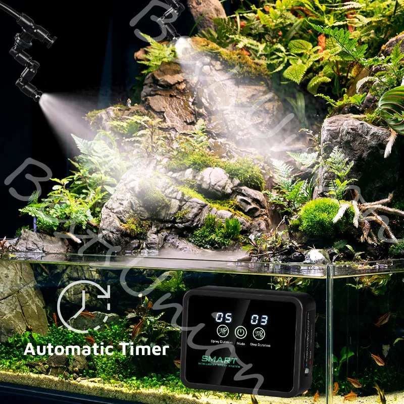 Intelligent Spray System Mist Rainforest Tank Timing Spray System Kit Reptile Fogger Terrariums Humidifier Electronic Timer