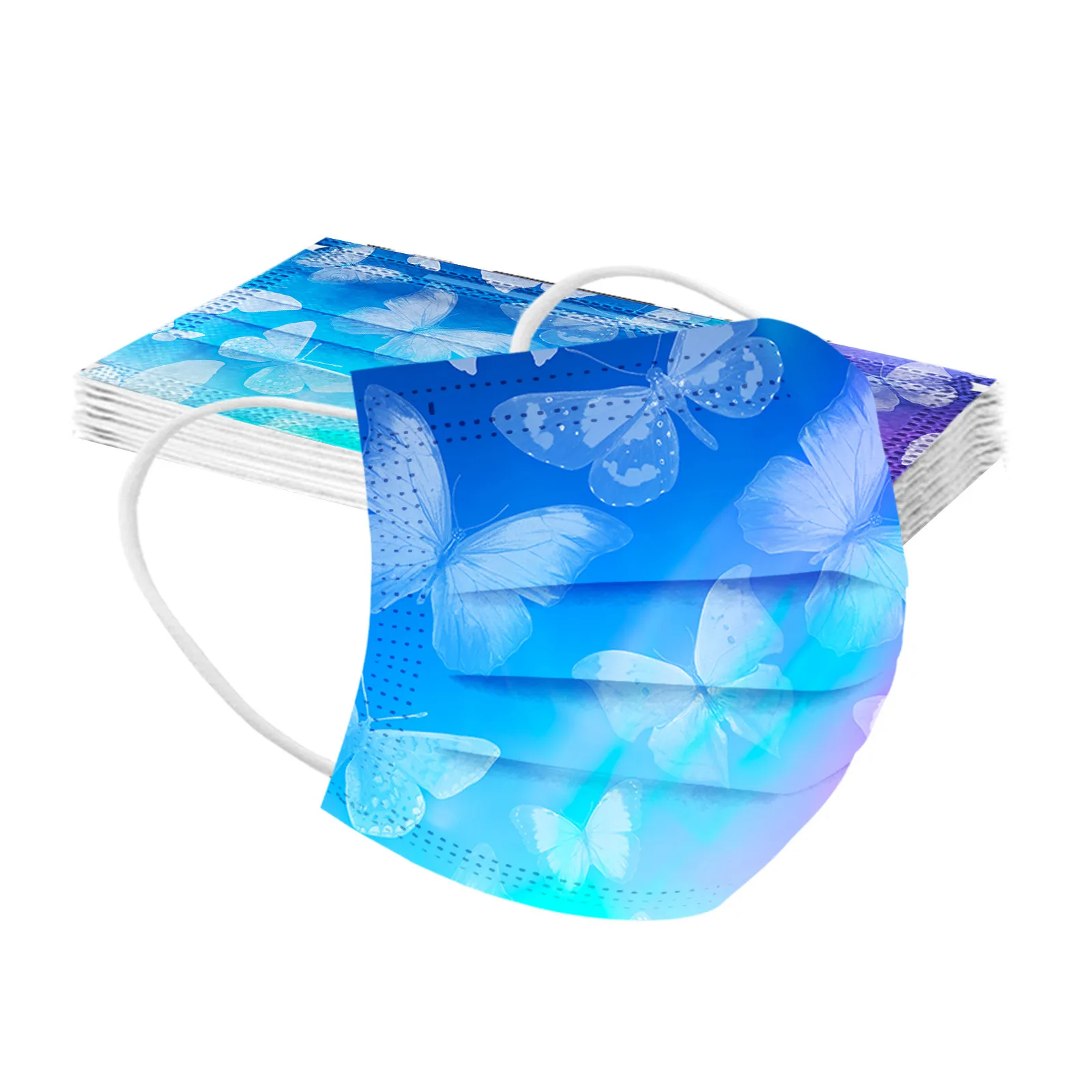 Children'S Printed Disposable Masks 10pcs Children'S Masks Cartoon Daily Campus Scene Colorful Protection Life Decoration