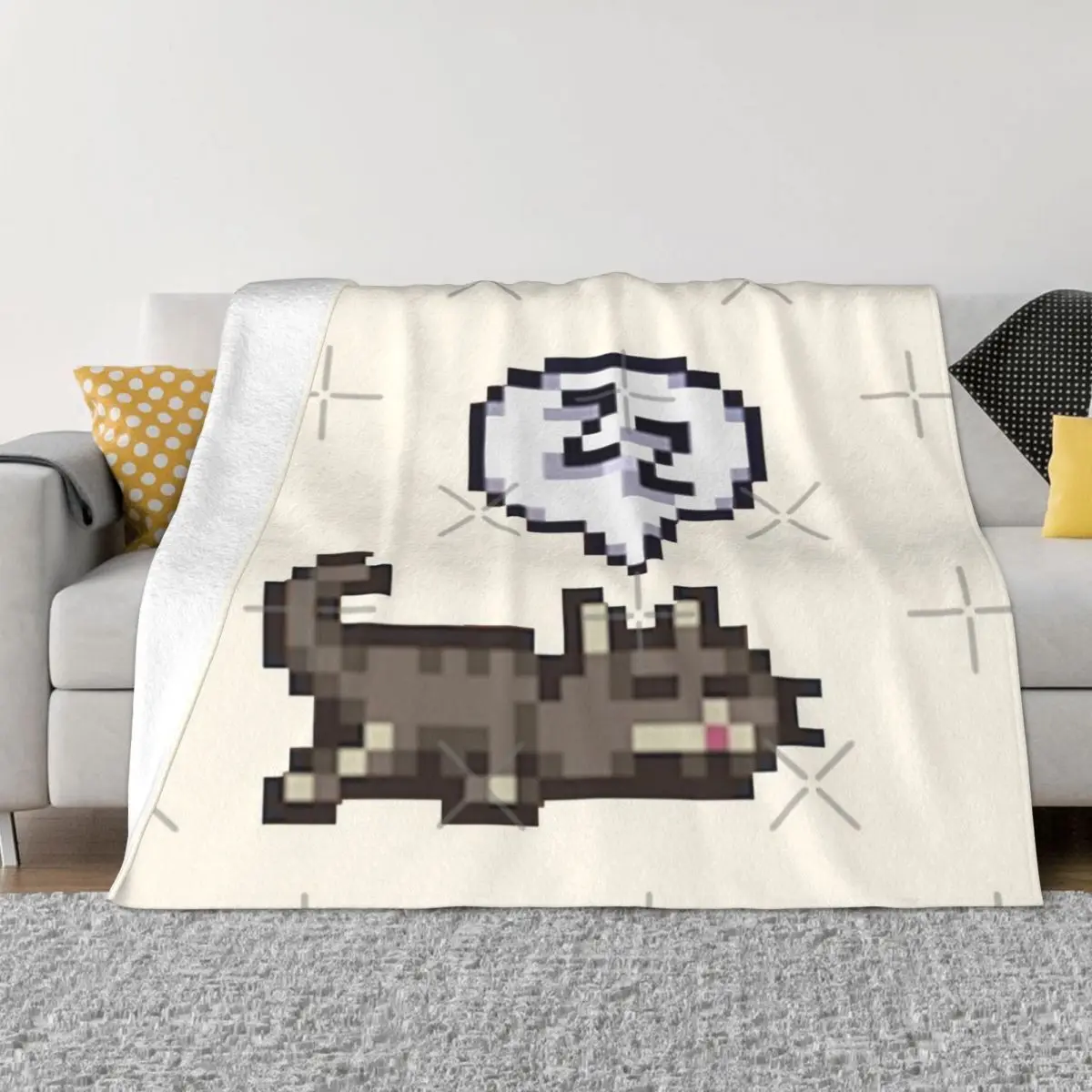 Stardew Valley Sleeping Cat Sploot Quilt Blankets Winter Blankets Blankets And Throws Throw Blanket