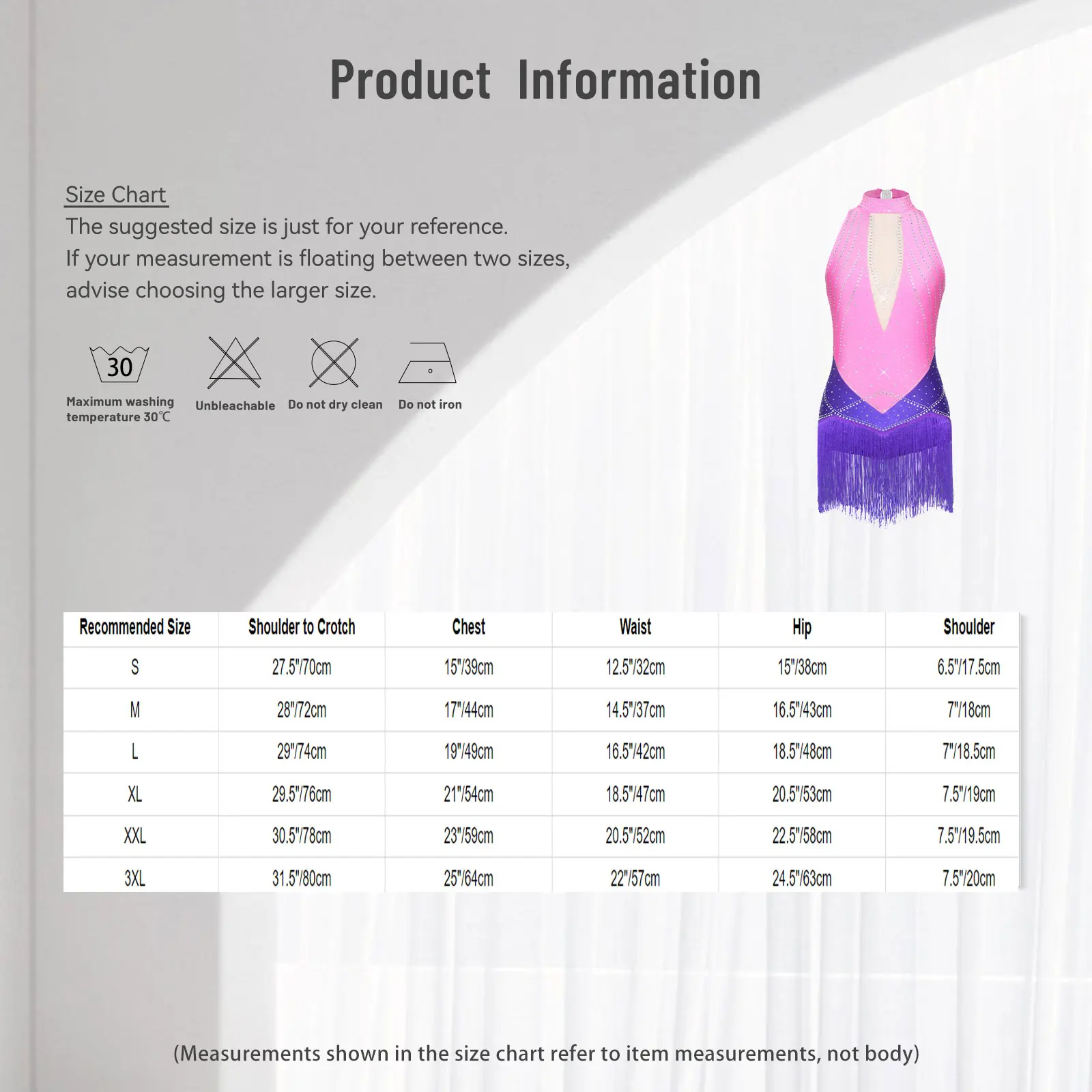 

Women Fringed Leotards Latin Dress Figure Skating Dance Halter Rhinestones Sleeveless Tassel Jumpsuit for Tango Jazz Rumba Salsa