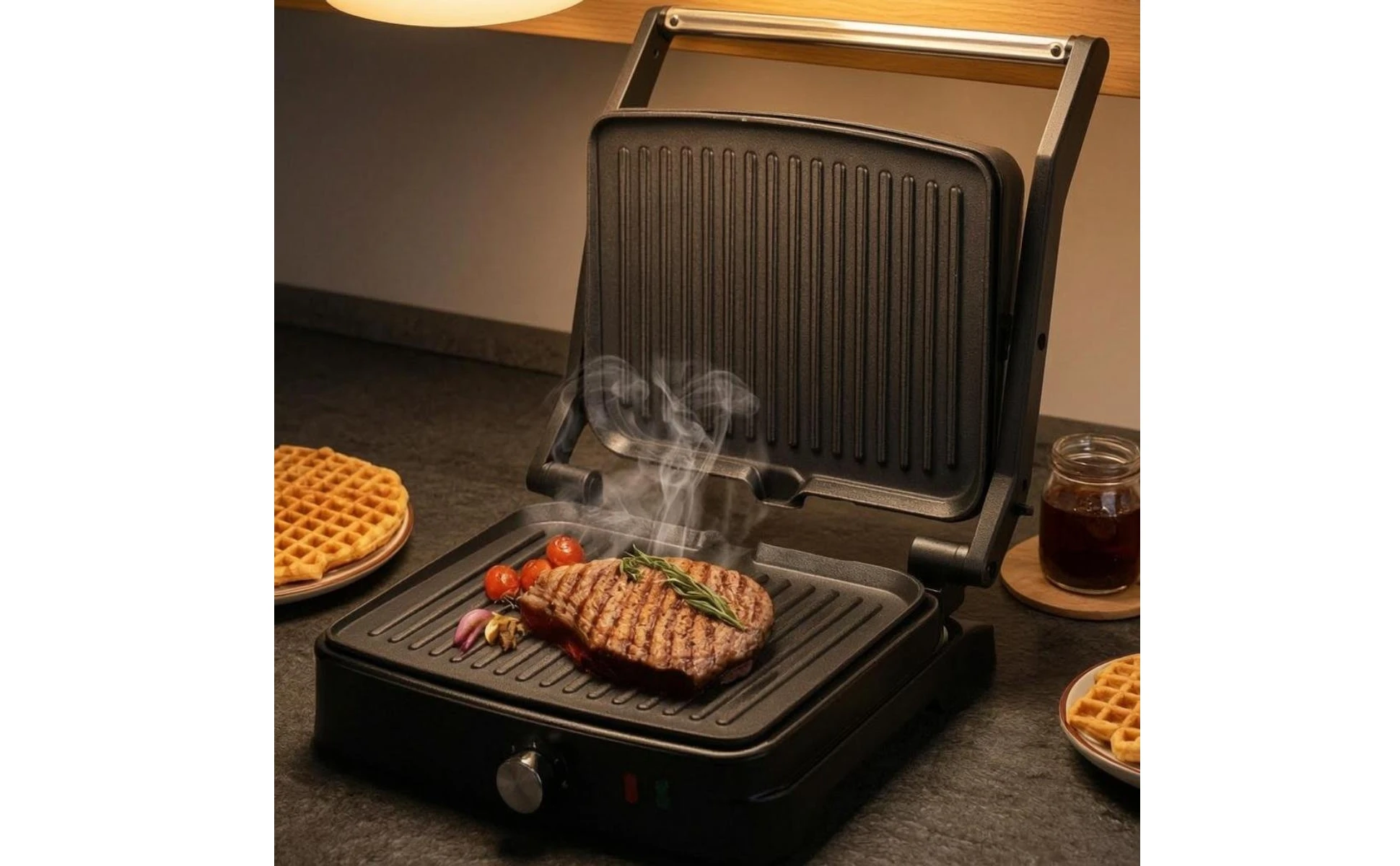 Sandwich Grill 220V Electric Grill Press Countertop Appliance Nonstick Plates Adjustable Heat for Home