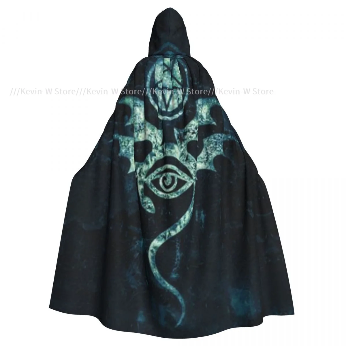 Unisex Adult EVIL EYE The Diabolic Eerie Damn Cloak with Hood Long Witch Costume Cosplay