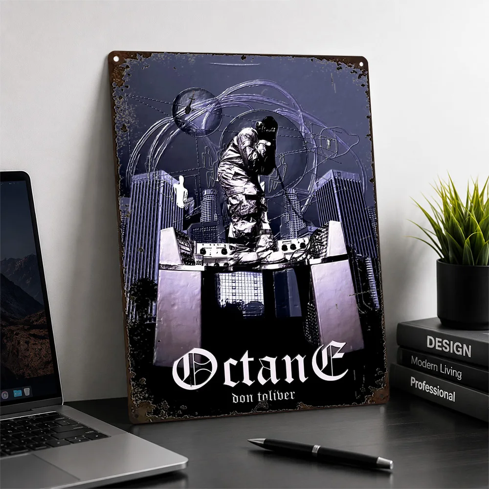 Don Toliver Octane Portrait Textured Metal Poster Graphic Wall Art For Music Studio Customized Aluminum Sign Hip Hop Fan Gift