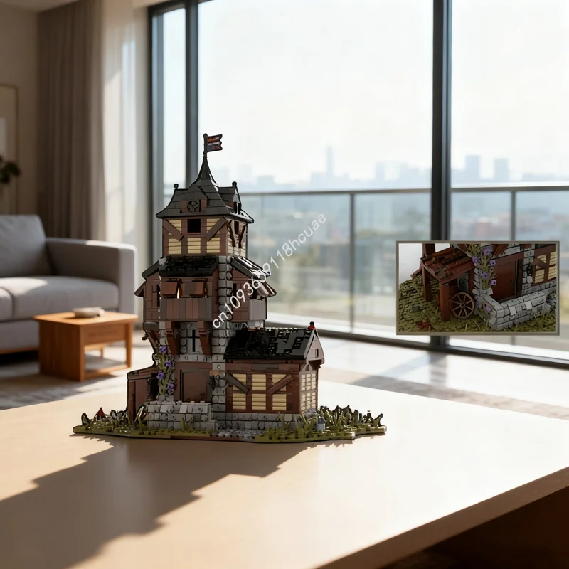 

2661 шт. MOC, средневековая сторожевая башня, PDF, замок, модель, строительные игрушечные блоки, строительная креативная идея, кирпич, Рождественский подарок для детей