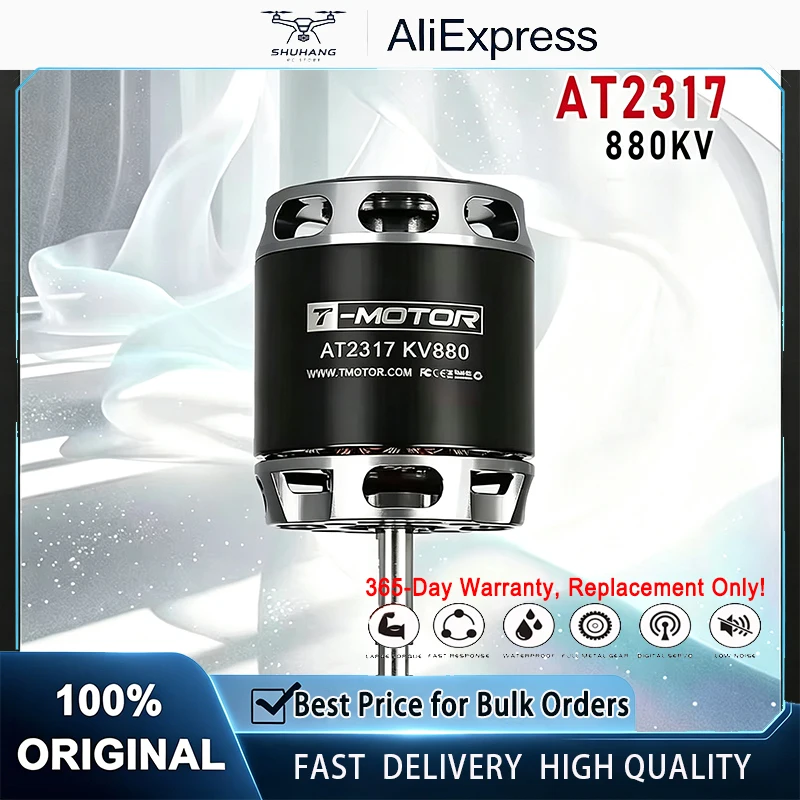 T-MOTOR T-HOBBY AT2317 Long Shaft 880/1250/1400KV Brushless Motor 3-6S for RC FPV Fixed Wing Aircraft Racing DIY Parts