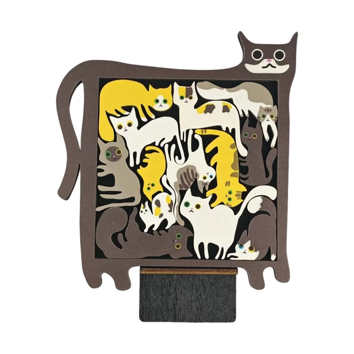 SEMOIC Pocket Travel Games for Car Road Airplane Activities Birthday Games Wooden Cat Puzzle Game