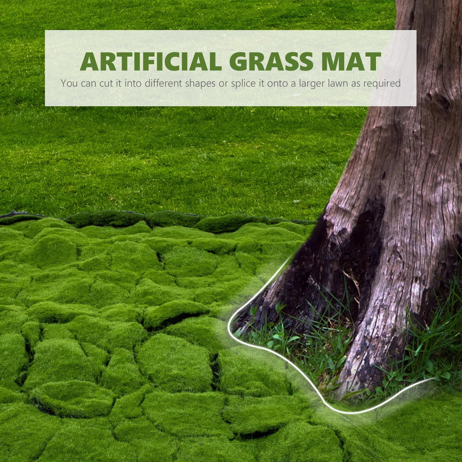 

Simulated Grass Mat Moss Lawn Fake Landscaping Decorative Prop Indoor Green Pearl Cotton