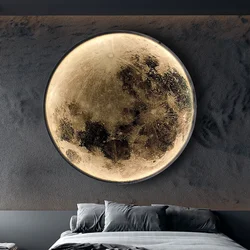 Lámpara de pared LED moderna, iluminación interior de Luna para dormitorio, sala de estar, accesorio de decoración del hogar, lámparas de brillo decorativas