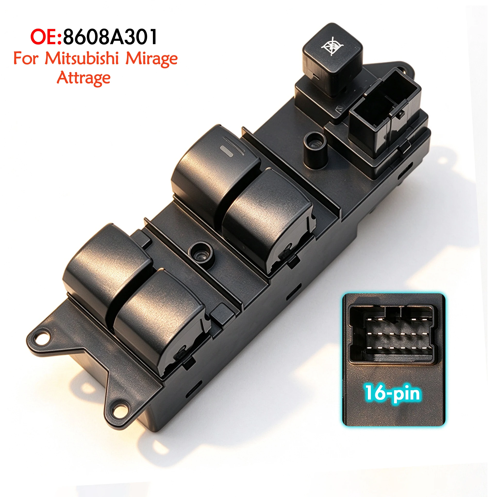 8608A301 For Mitsubishi Mirage Attrage 2012-2024,Front Left Driver Side Electric Master Power Window Switch Glass Control Button