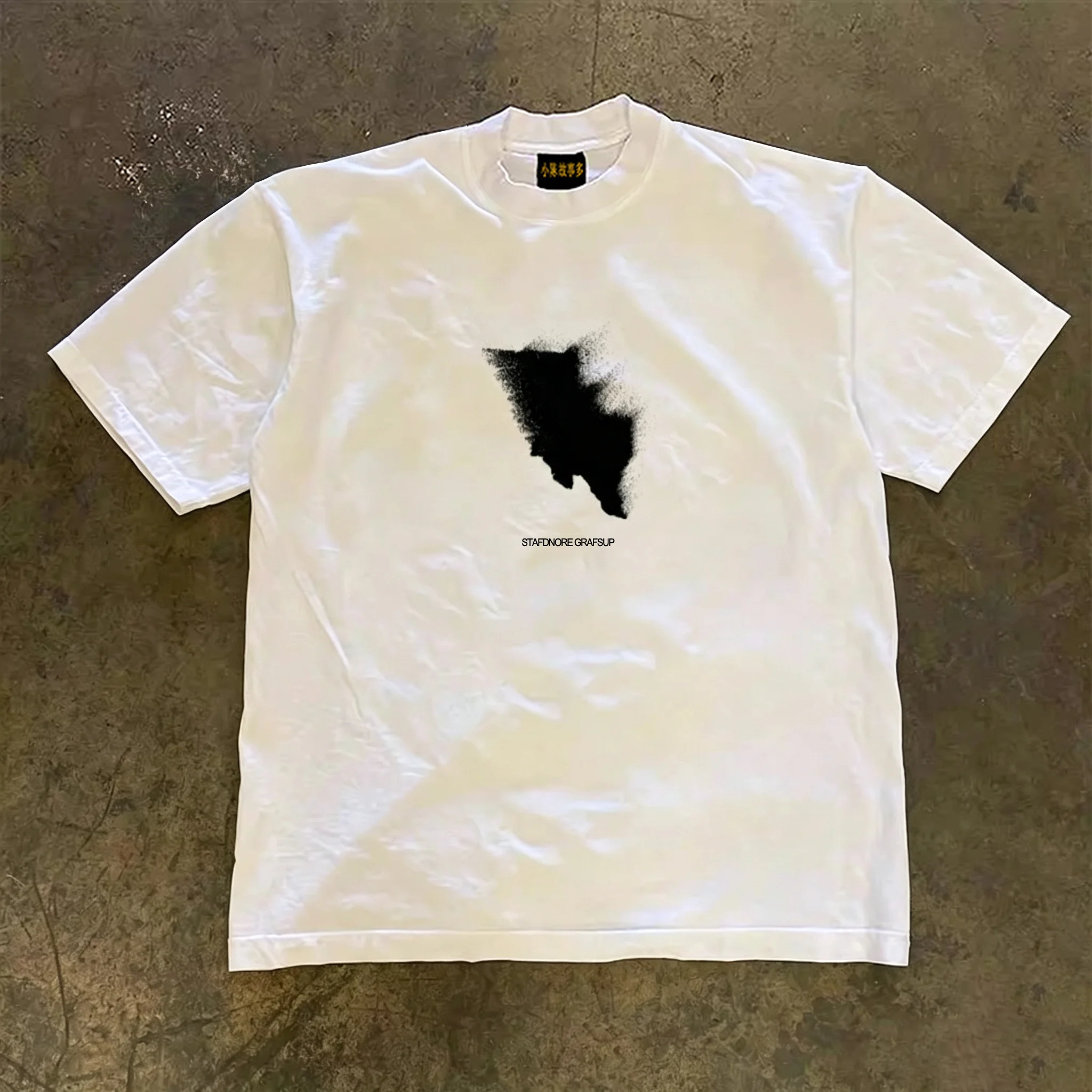 Pure Cotton Short Sleeve T-Shirt Double Thread Loose Fit Unisex Summer Breathable Casual American Retro Style for Couples