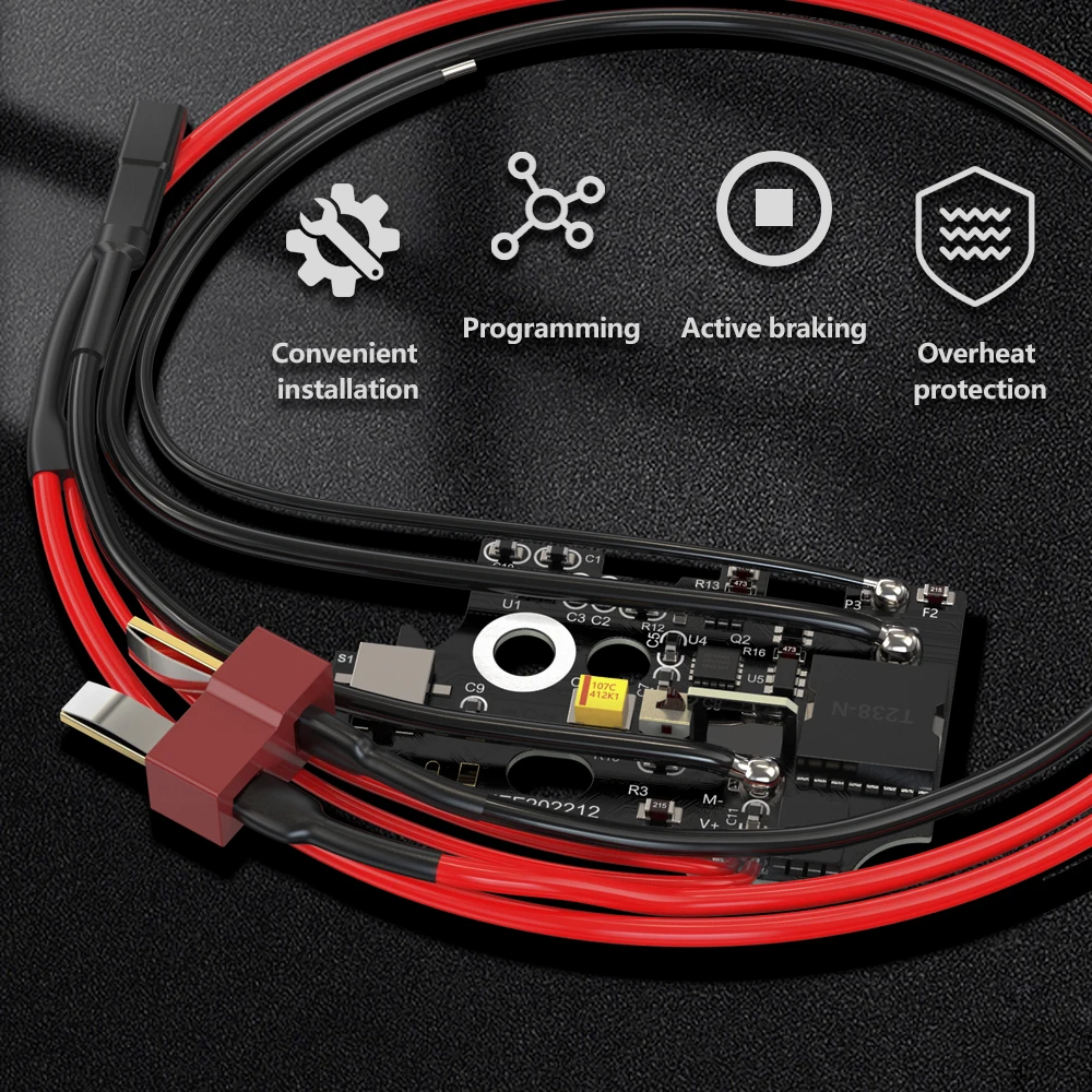 T238 V1.42 V2 QUALITY ETU MOSFET Mechanical Sensor Pre-coking Programmable for Gel Blaster for AIRSOFT V2 Gearbox