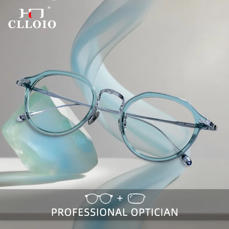 

CLLOIO New Fashion Versatile Reading Glasses Blue Light Blocking Acetate Frame Titanium Temple Progressive Prescription Eyewear