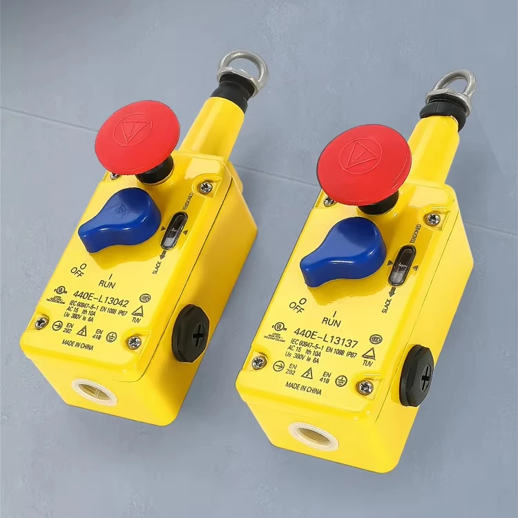 440E-L13042 نموذج سلامة مفتاح سحب إيقاف الطوارئ IP66 6A ماكس. التيار لتطبيقات مختلفة