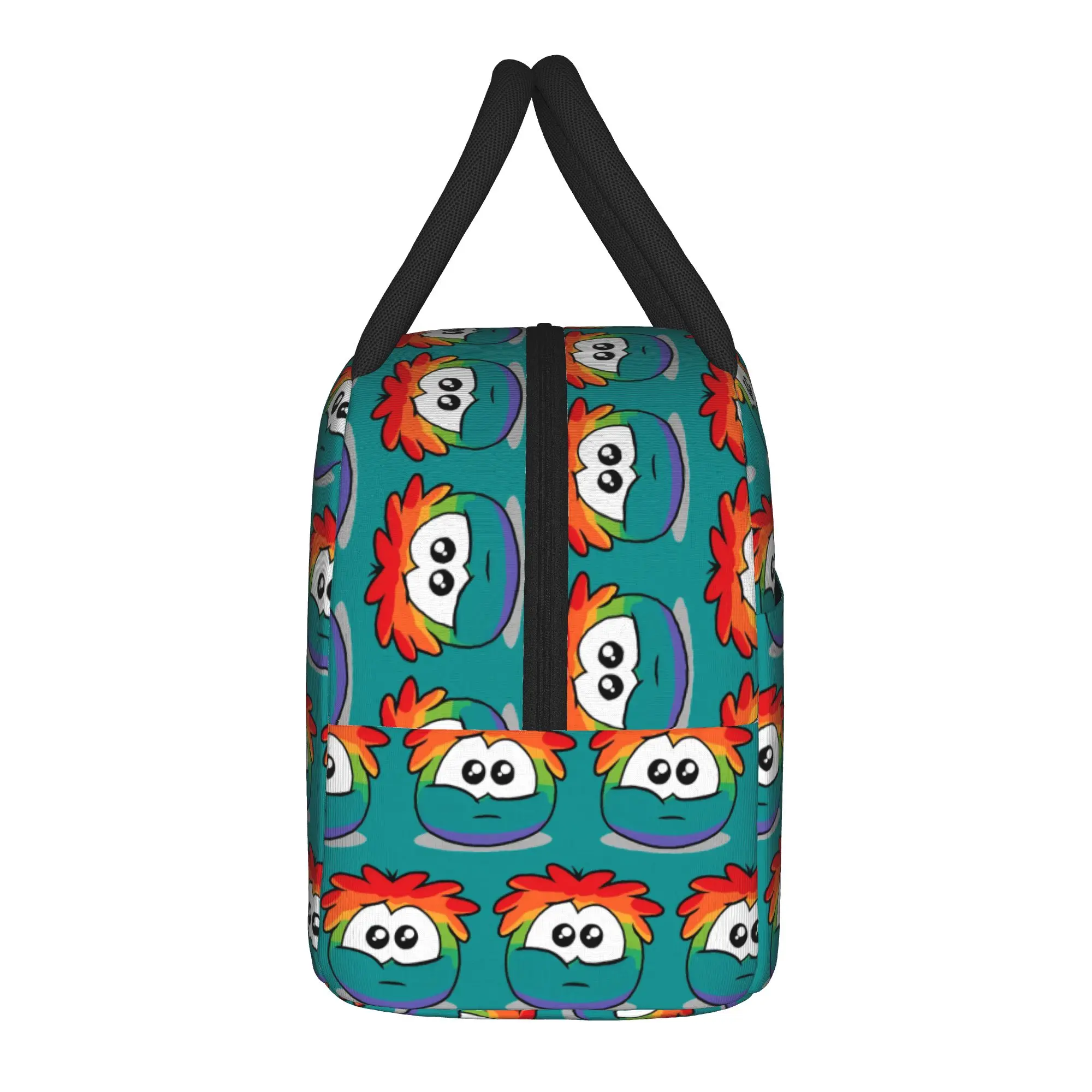 Rainbow Puffle Club Penguin Insulated Lunch Bag Cooler Bag Reusable,Meal Container  Leakproof Tote Lunch Box Food Handbags