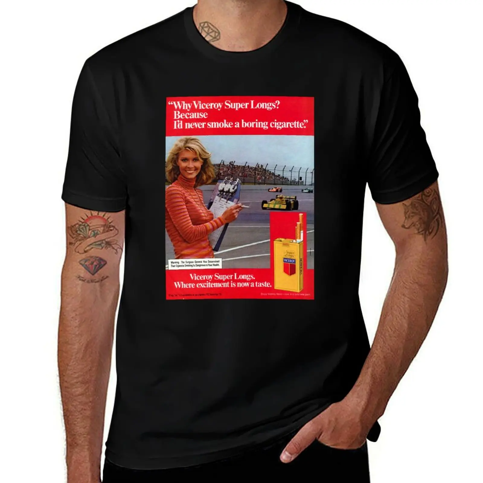 I'd never smoke a boring cigarette - Viceroy Ad 1975 T-Shirt Comfortable Basic Crew Neck Tee