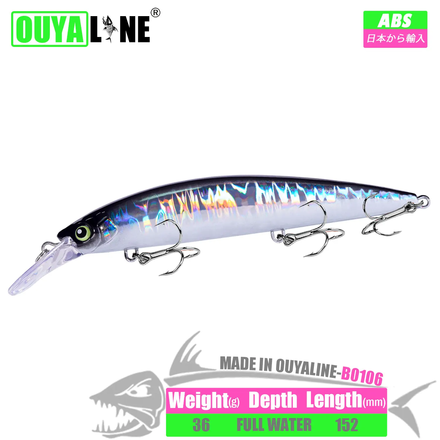 New Fishing Lure Sinking Minnow 36g 152mm Isca Artificial Long Casting Pesca Accesorios Mar For Sea Bass Pike Fish Tackle Leurre