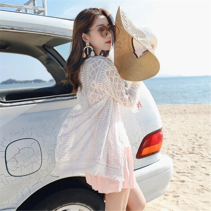 Women Beach Kimono Cardigans, Open Front Cardigans Swimsuit Kimono Coverup Beach Cardigans Dropship